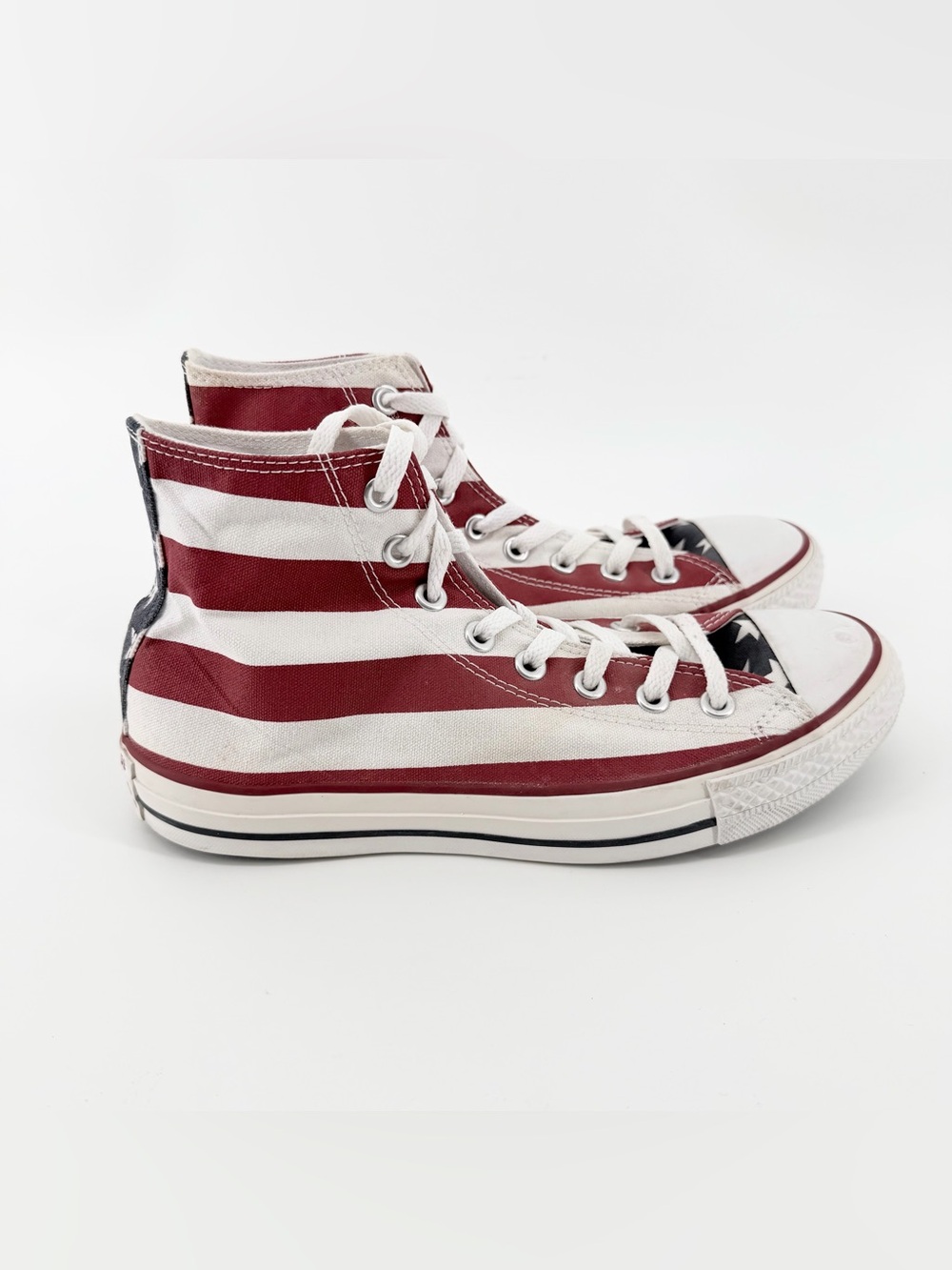 Converse Size 7 Men 9 Women Chuck Taylor Stars & Bars American Flag High Top VTG - Picture 6 of 13